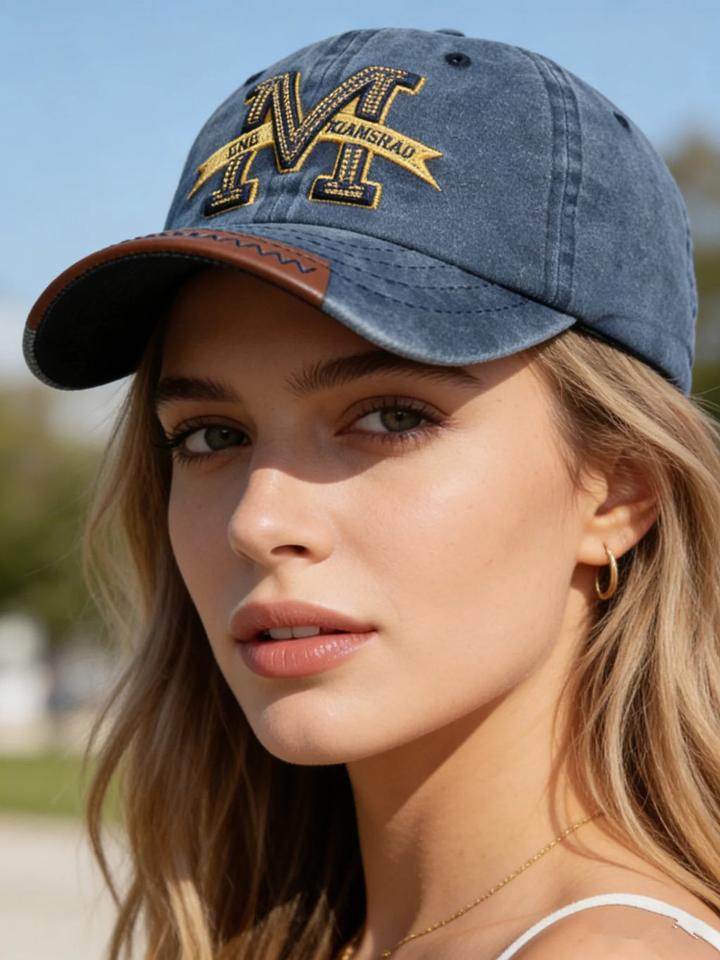 Hot Sale Unisex Baseball Cap M Letter Embroidery Dad Hat Women Men Outdoor Washed Cotton Cap