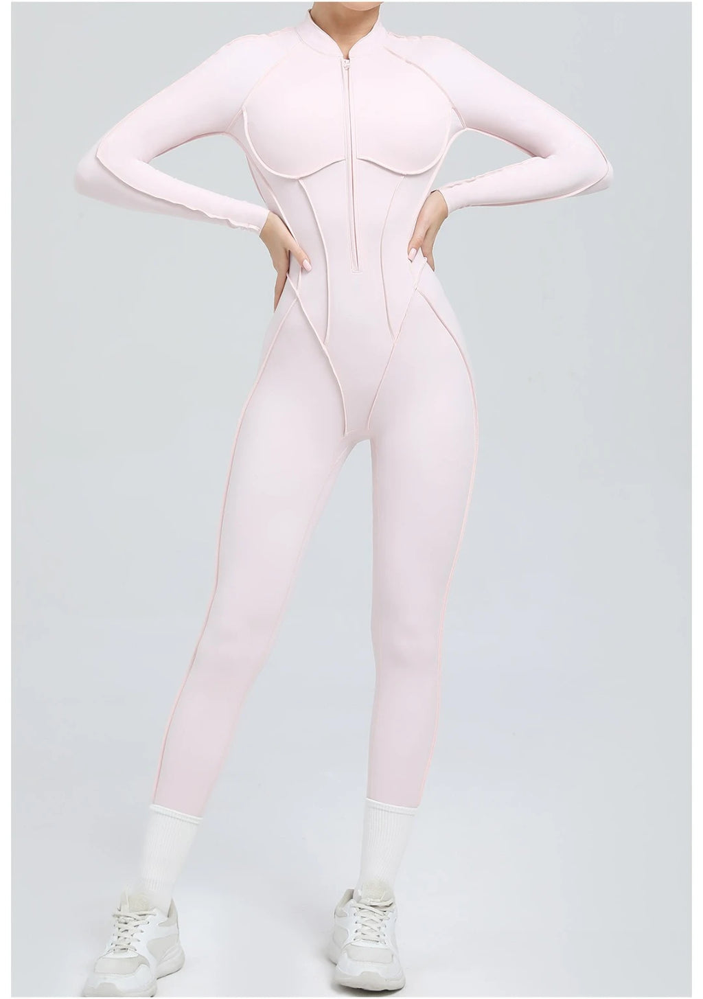 Women's Yoga Jumpsuit Hip Lift Sports Fitness Removable Padding Backless Zipper Leggings One-Piece Running Workout Gym Jumpsuit