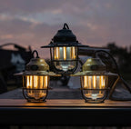 Portable Camping Lanterns Retro Hanging Tent Lamp Waterproof Dimmable Camping Light 1200mAh for Hiking Fishing Emergency Lantern
