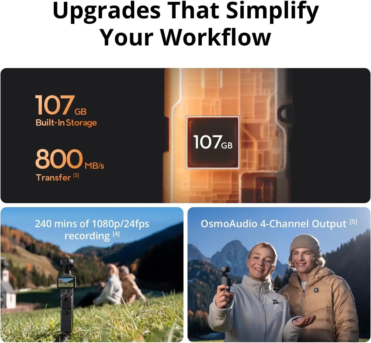 DJI Osmo Pocket 4 Pocket Gimbal Vlog Camera 1″ CMOS & 4K/240fps  3-Axis Stabilization 2× Lossless Zoom 107GB Built-in Storage 2" Rotatable Screen Video Camera for Photography New Original