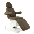 Multifunctional beauty salon equipment brown polyurethane leather 3 motor reclining electric massage face wash bed