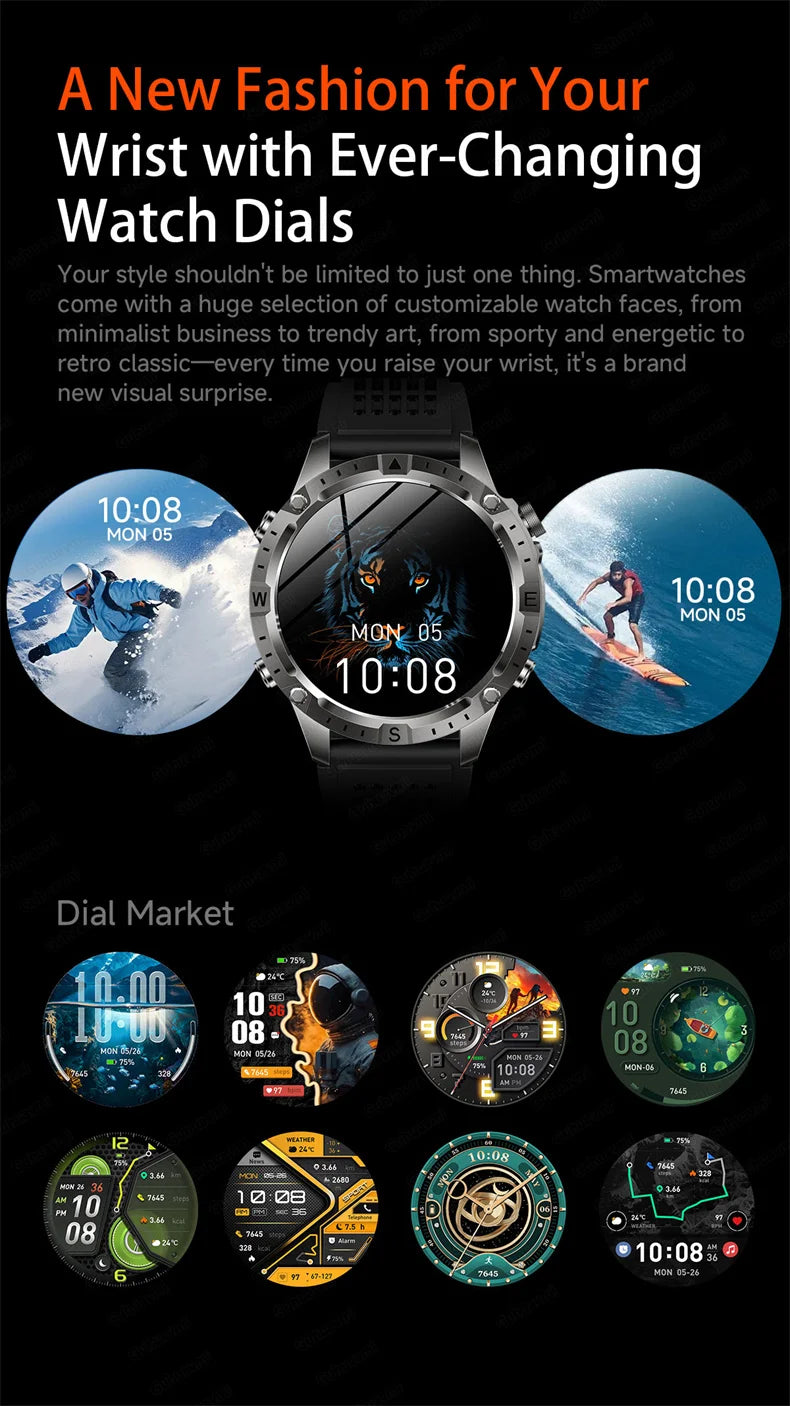 Smart Watch for Men GPS Offline Maps 2G ROM 10ATM Waterproof Heart Rate Diving Skiing Hiking Rugged Durable Smartwatch Men Women