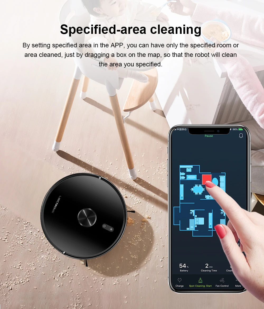Liectroux / LILIN X6 Robot Vacuum Cleaner,Laser System,Wet Dry Mopping,6500Pa, Multi-Floor Map,Zone Cleaning,APP Restricted Area