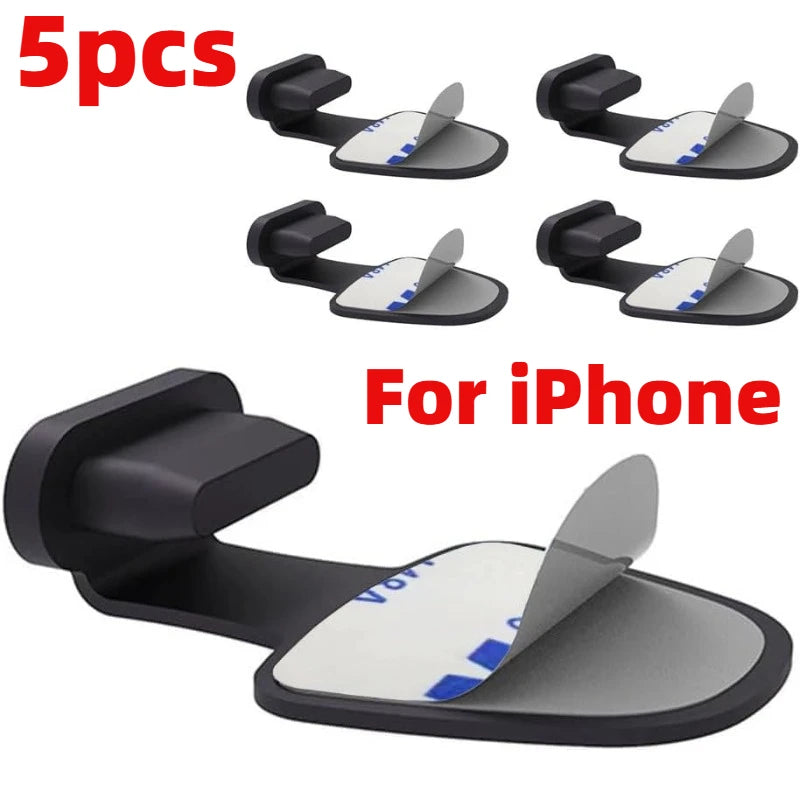 5PCS Charging Port Dust Plug for IPhone USB Type-C Silicone Dustplugs Cover