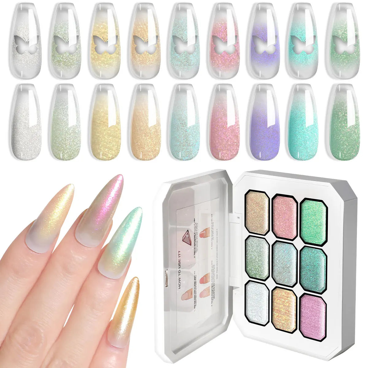 LIMEGIRL Gradient Gel Set Semi Permanent-High Glossy-Gradient-Colorful Nail Gel Polish Kit Soak Off Varnish for Nail Art Design