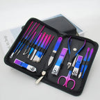 6-18pcs Set Professional Stainless Steel Manicure & Pedicure Kit Precision Nail Care with Travel Case with Nail Clipper Scissor