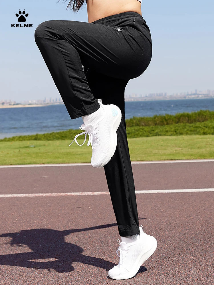 KELME sports pants women thin section summer straight thin casual black running fitness pants