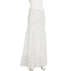 hirigin Polka Dot Floor-length Chiffon Skirt French Style Ruffled Mesh A-line Skirts Elegant Maxi Bottoms High Waist Streetwear