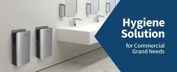 AIKE Automatic Hand Dryer for Bathroom Jet Hand Dryer with HEPA Filtered Vertical Slim Compact High Speed Wall Dryers 1400-1750W