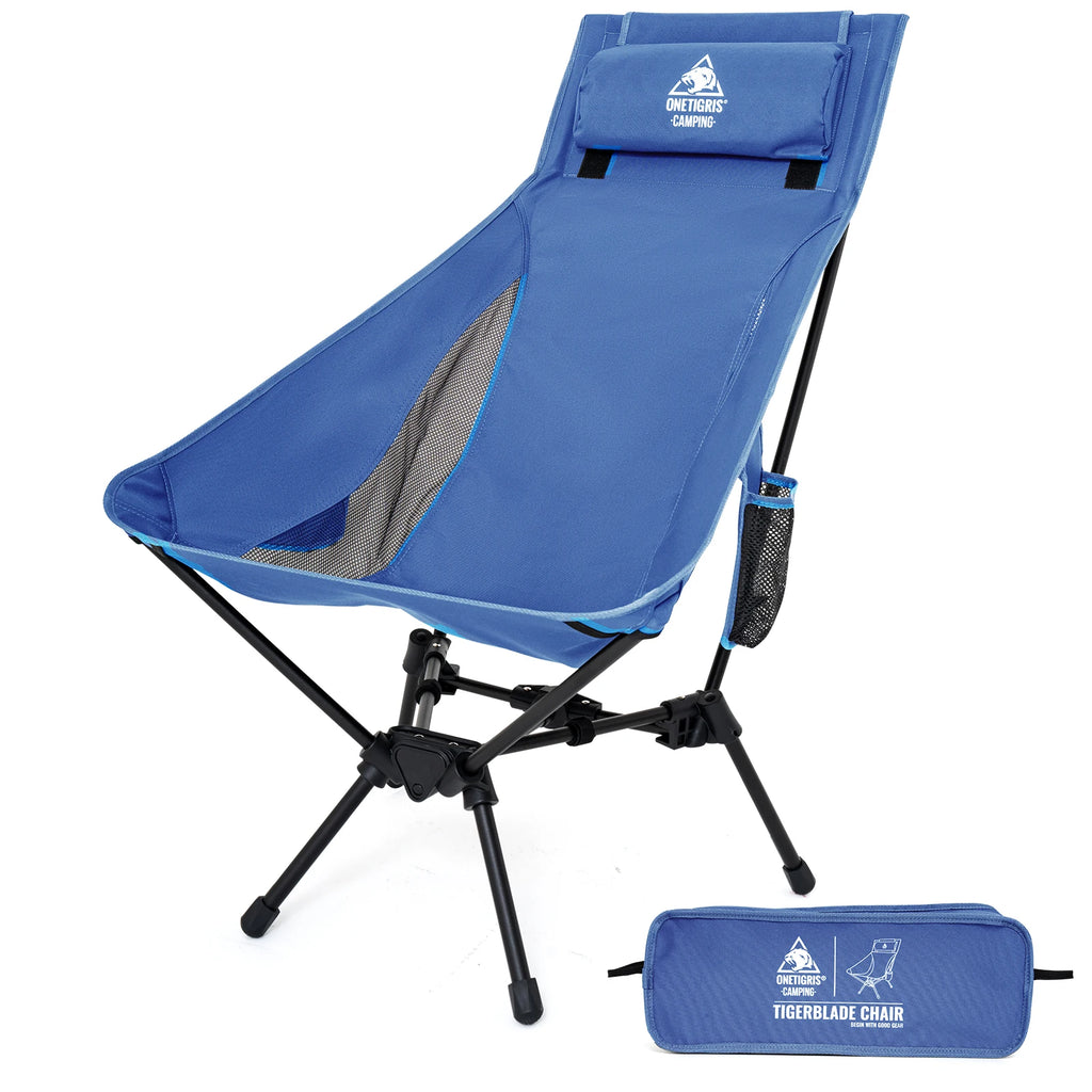 OneTigris Portable Tigerblade Camping Chairs Outdoor Folding Fishing Chair For Trekking BBQ Parties Gardening Beach Indoor Use