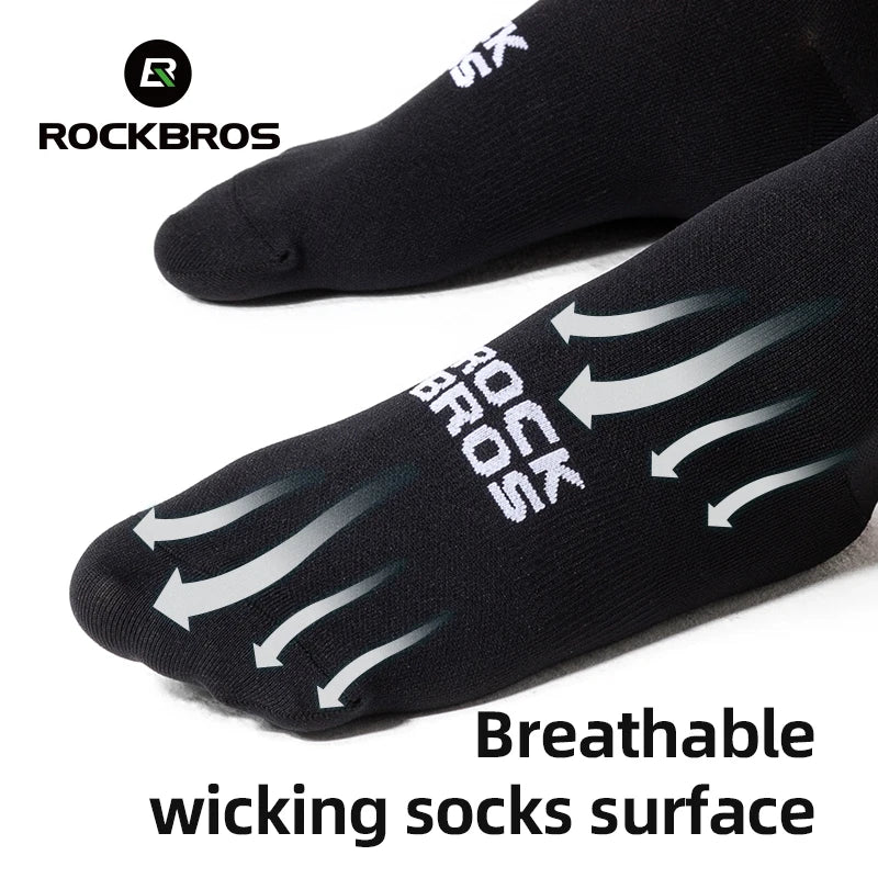 ROCKBROS Cycling Socks Breathable Sweat-wicking High Elastic Soft Knee-high Socks Men Women Outdoor Sports Jogging Cycling Socks