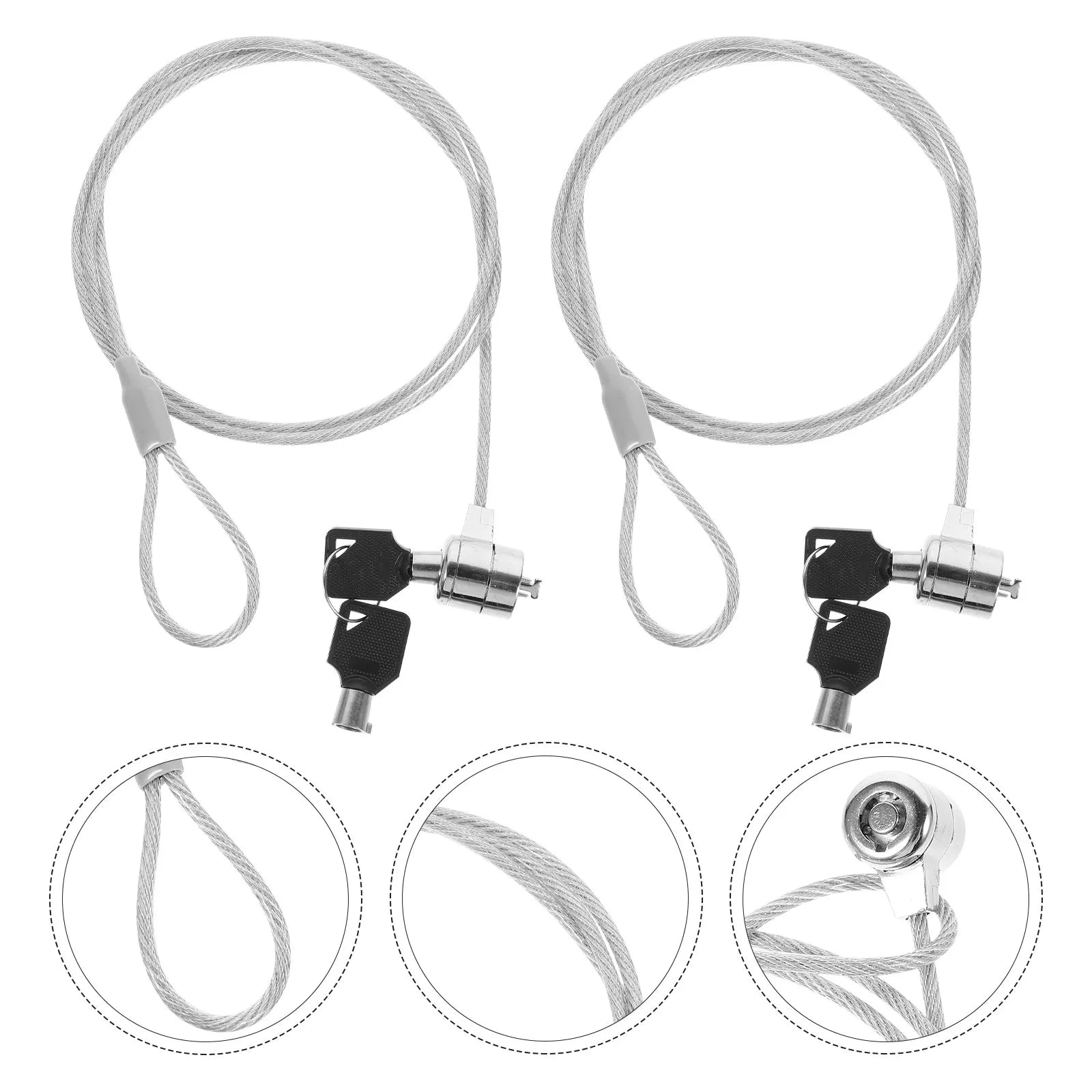 2Sets Security Hardware Cable Lock 6Ft Keyed Laptop Locking Cable for Notebook Pc Monitor Anti-Theft Device with Smooth Rotating Secondary image