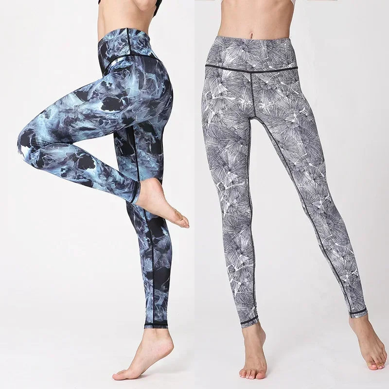 Cloud Hide Women Home Yoga Pants Fitness Gym Exercise Sports Leggings High Waist Sexy Long Print Tights Workout Running Trouser
