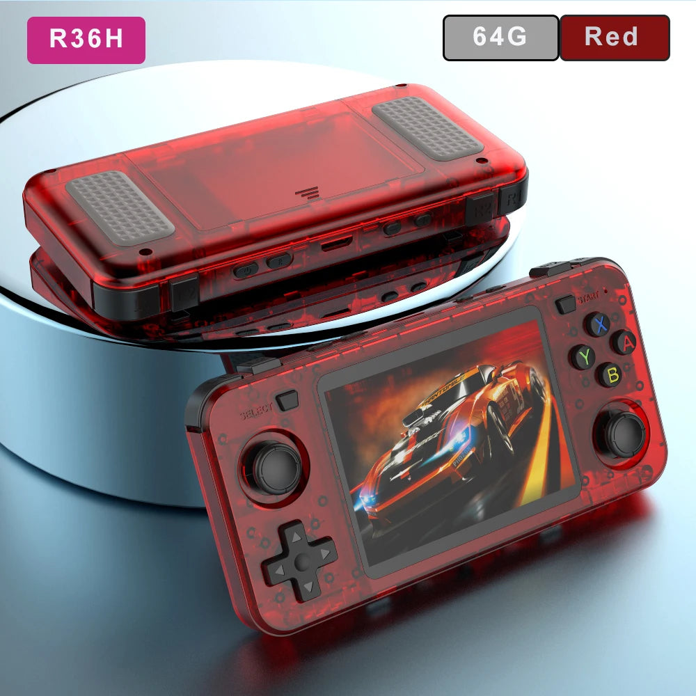 BOYHOM Green R36H Retro Video Game Console 3.5‘’ IPS Screen RK3326 3000 mAh Open Linux System Portable Player 64GB 128GB