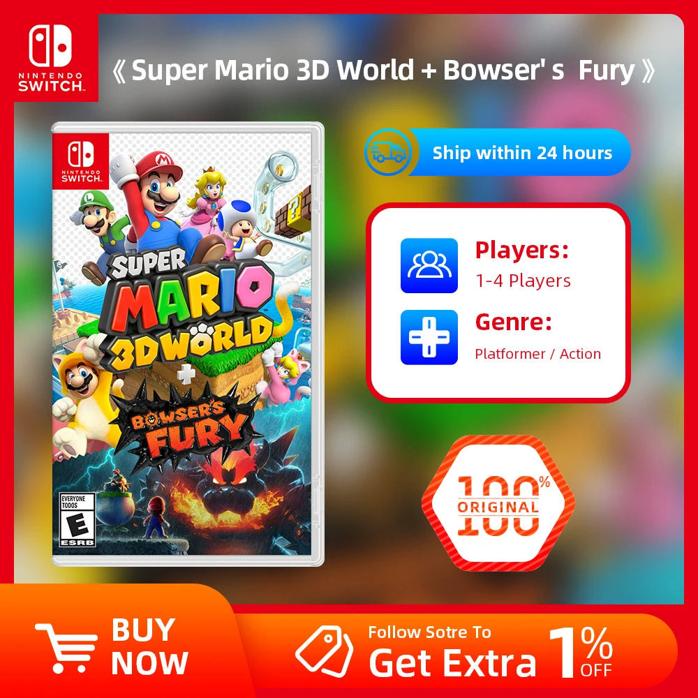 Super Mario 3D World Bowser Fury Nintendo Switch Game Deals Official Physical Game Card Action Genre for Switch OLED Lite Main image
