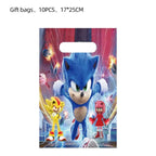 Sonic Birthday Party Decoration Game Hedgehog Balloons  Action Figure Party Paper Plate Towel Cup Tablecloth Toy Kid Gifts