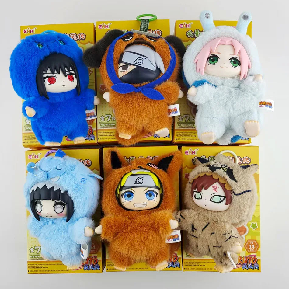 *In Stock  Naruto Itachi Sasuke Kakashi Gaara Series Blind Box Trendy Toy Figure Plush Pendant Collection Christmas Gift