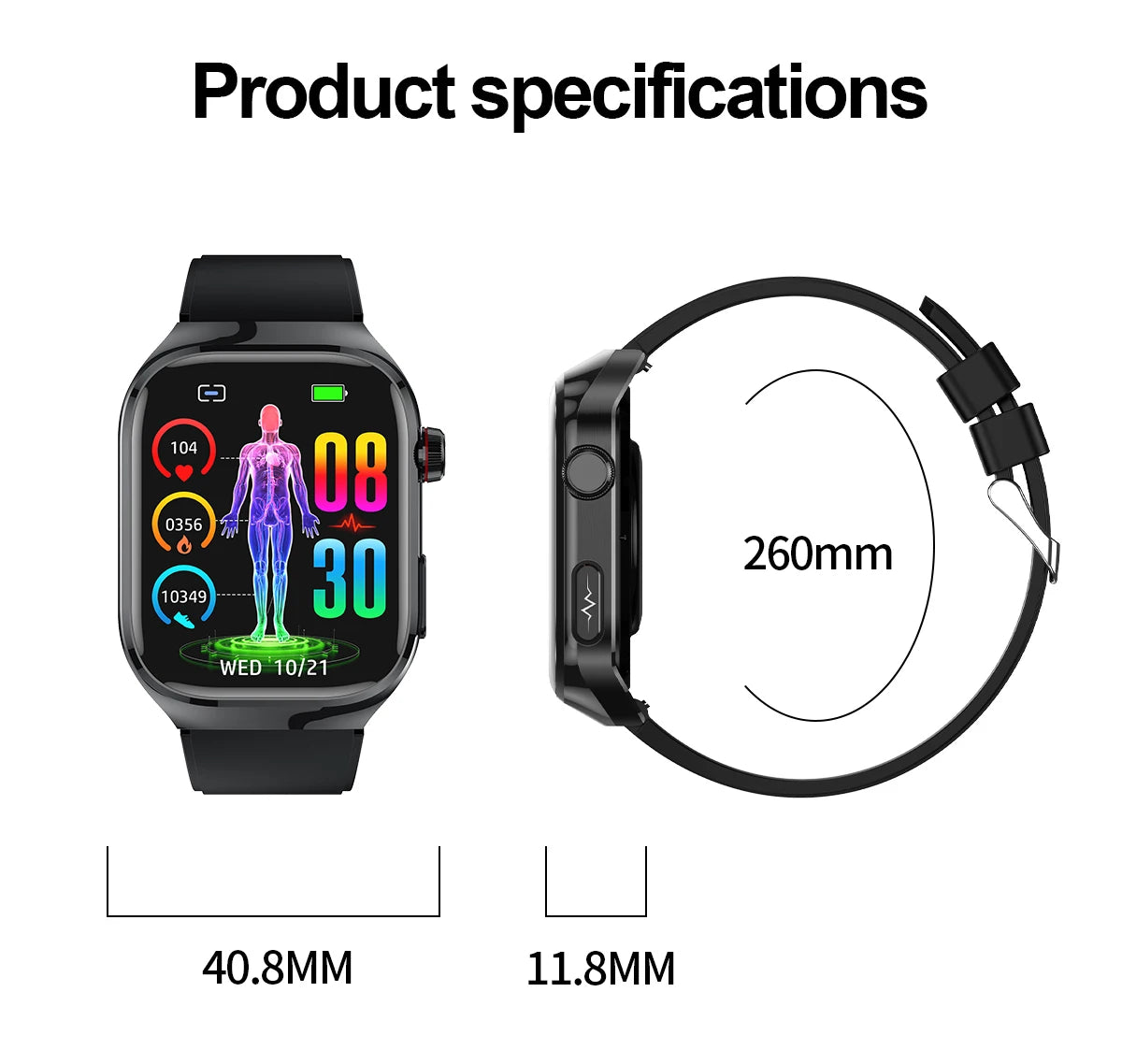 2026 New Nursing Grade Uric acid Blood lipids Smart Watch Men ECG+PPG Blood Pressure Heart Rate Bluetooth Call Health Smartwatch