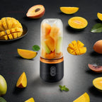 Mini Juice Extractor Portable Dual Cup Fruit Juicer Blender USB Rechargeable Wireless Compact Ice Blender for Travel and Home