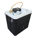 Salon Shampoo Chair With Ceramic Sink, Head Spa Fumigation Washing Station, Modern Bathroom Spa Furniture