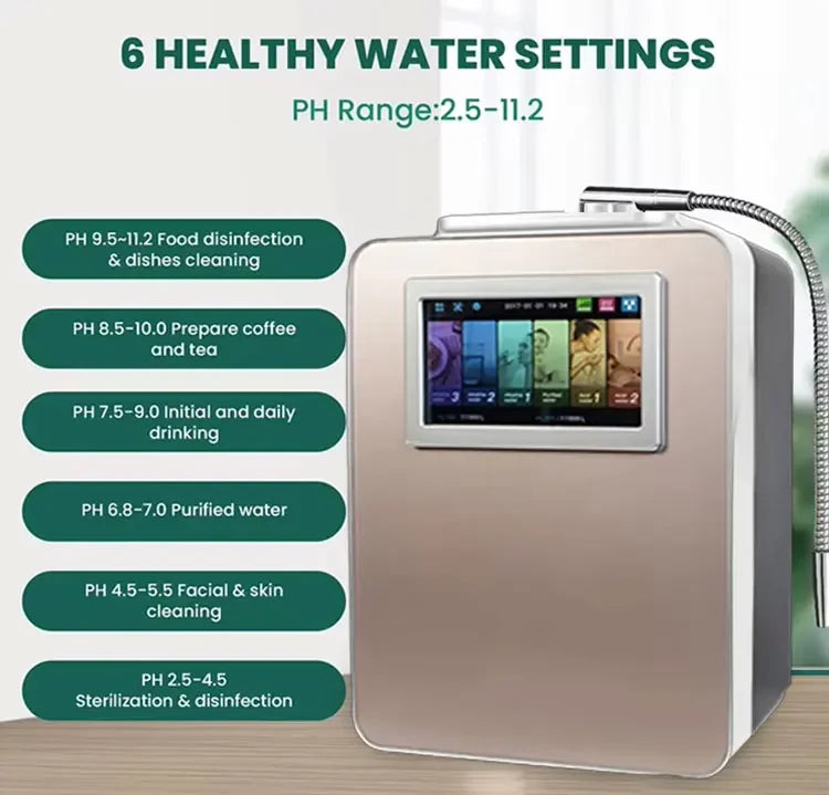 Wholesale PH 2.5-11.2 Platinum Coating 11 Plates Alkaline Water Ionizer Water Treatment Appliances Japan Kangen Water Dispenser