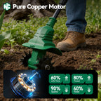 NewBeny Electric Garden Tiller Cultivator Scarifier Foldable Rototiller Soil Loosener Garden Tool