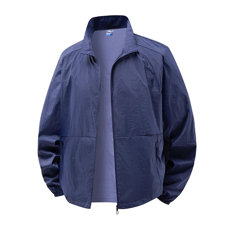 Men's Sun Protection Jacket Ultrathin Windbreaker Summer Outdoor UV Jacket Loose Stand Collar Oversized Sunscreen Coat Fishing