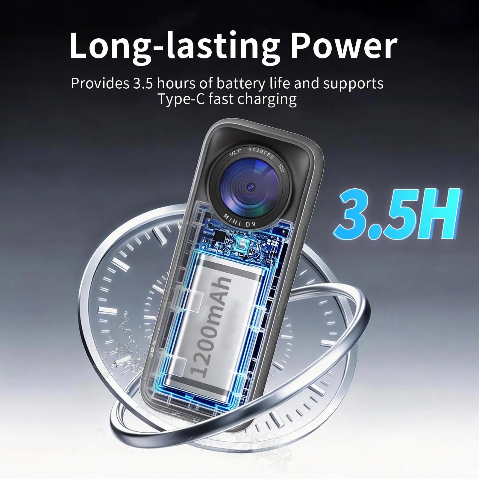 4K Action Camera WiFi IPX6 Waterproof 3.5H Battery Fast Charge Ultra HD Photo 1.4" Touch Screen Vlog  Helmet Cam 12 Accessories.