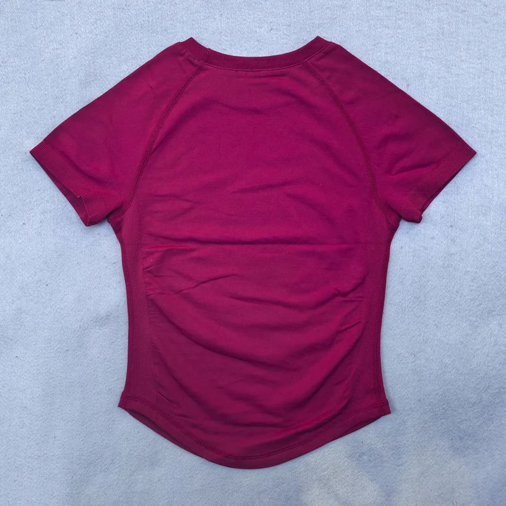 Seamless Yoga Top for Women Short Sleeve Gym Crop Top Light Weight Yoga Shirts Fitness Gym Shirts Stretchy Sports Shirts