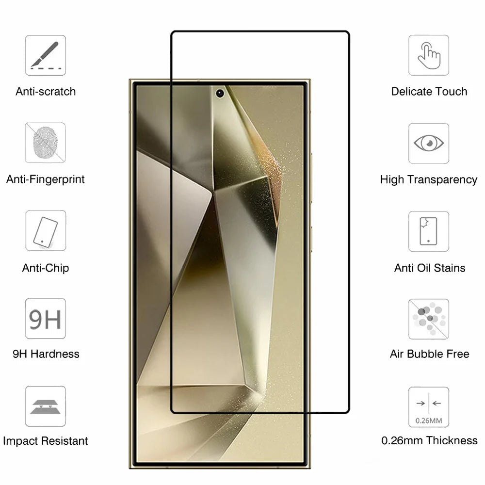 Tempered Glass For Samsung Galaxy S26 S25 S24 Ultra Screen Protector A17 A27 A37 A57 A56 A36 A26 A16 A55 A54 A53 A35 Film