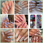 58pcs/Set Fashion Nail Sets Art Tools A Full Set Professional Nail 42-color Crystal Powder Press on Nail Polish Glue Tools Kits