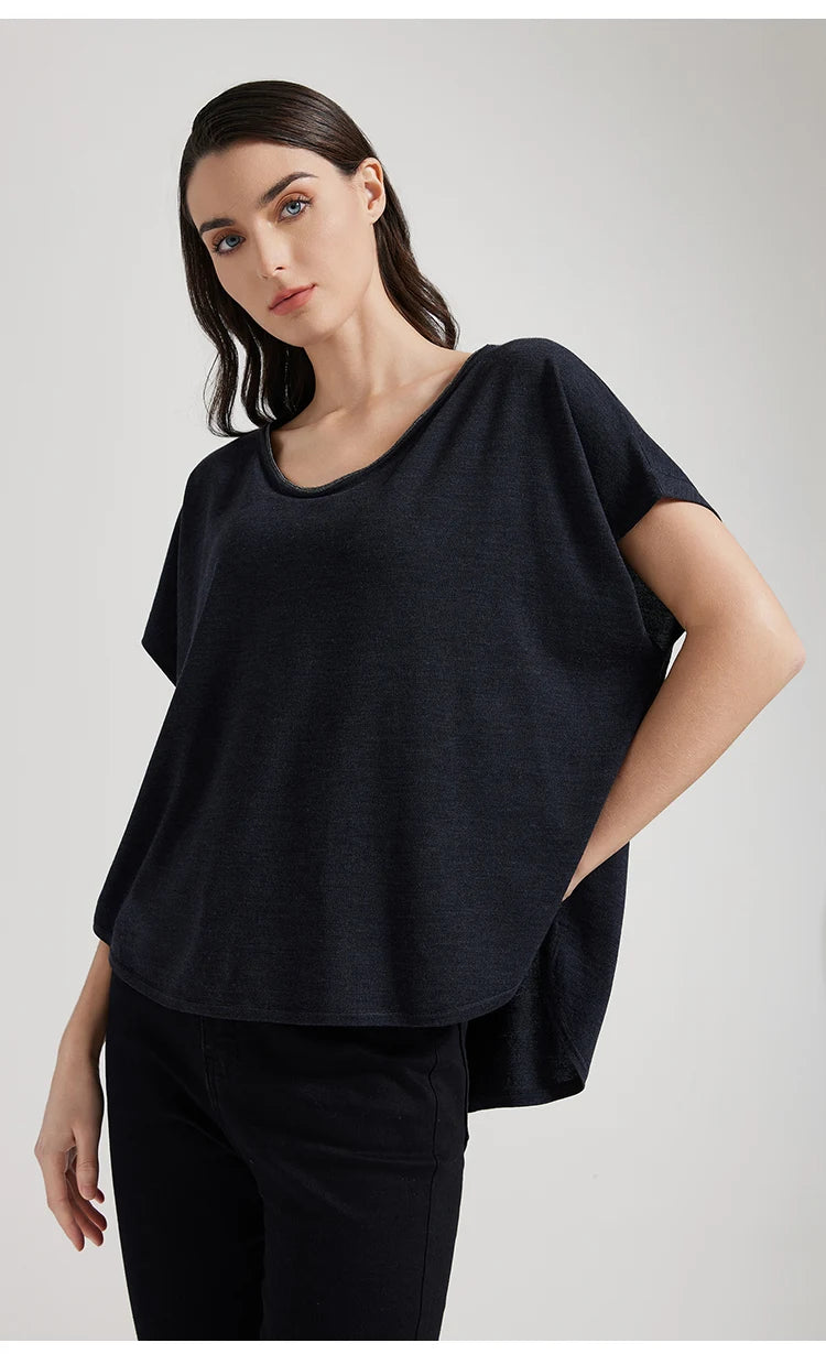 BC1095 Luxury Women's Clothing Silk Woolen Ladies Clothes loose Merino Wool Vest Sweaters For Woman