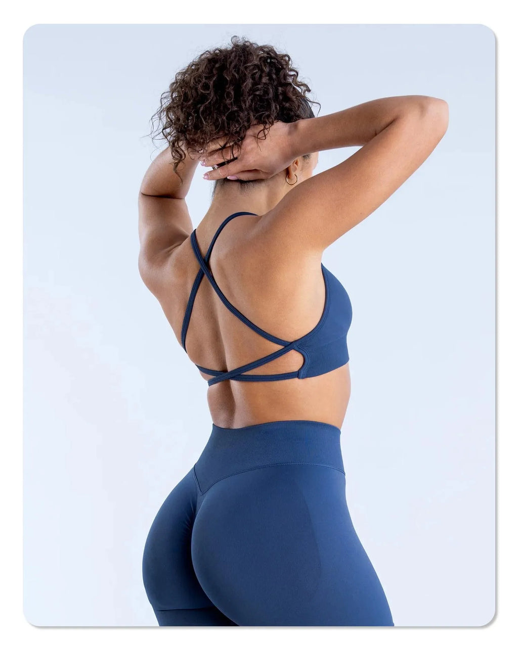 AYBL Yoga Set Seamless Yoga Set 2 Pieces Women Workout Set Scrunch Leggings Backless Sports Bra Fitness Top Gym Pants Clothes