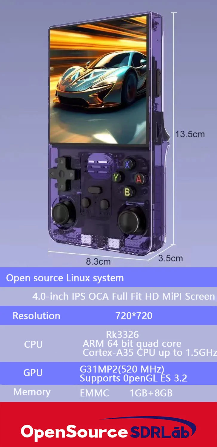 Open source handheld 4.1-inch high-definition large screen dual joystick 3D classic game R36S PSP game handheld