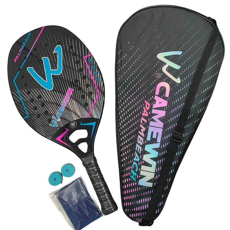 Camewin 3K Beach Tennis Racket Full Carbon Fiber Rough Surface Outdoor Sports Racket For Men Women Adult Tennis Racket The New