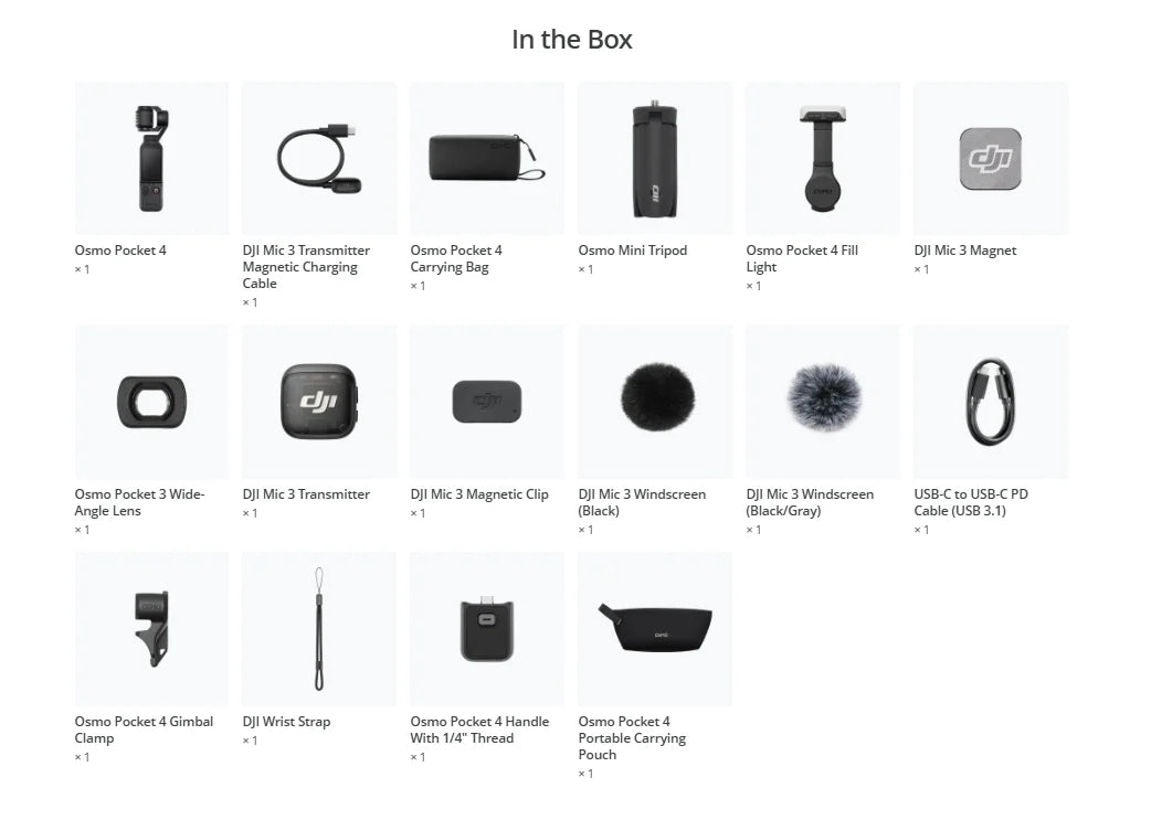 DJI Osmo Pocket 4 Pocket Gimbal Vlog Camera 1″ CMOS & 4K/240fps  3-Axis Stabilization 2× Lossless Zoom 107GB Built-in Storage 2" Rotatable Screen Video Camera for Photography New Original