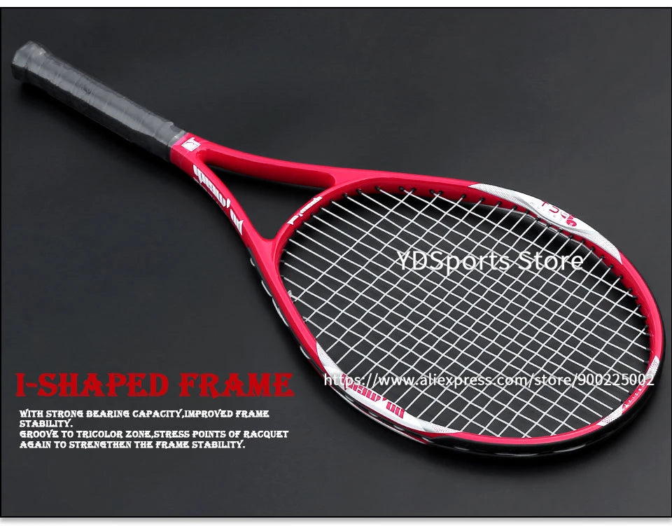 High Quality Carbon Aluminium Alloy Strung Tennis Racket For Adult Tenis Rackets 4-1/4 Inch Strings Bag Raquet Padel Men Women