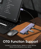 FORIDA USB Hub Type C 10Gbps USB C Splitter PD 100W Power Charging USB 3.2 Gen2 Adapter for Laptop MacBook Desktop Tablet