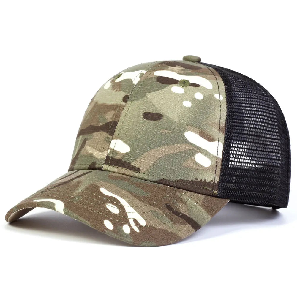 Outdoor Baseball Caps Adjustable Snapback Hat Breathable Mesh Sunscreen Hat Sports Hunting Hiking Camping Anti-UV Baseball Caps