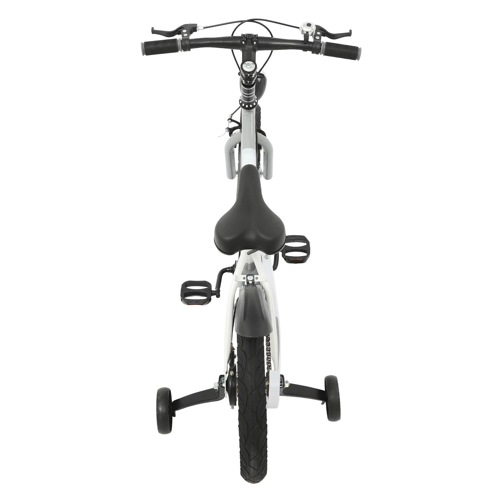 16 Inch Children's Bicycle Carbon Steel Mountain Bike with Auxiliary Wheels & LED Light for 5-8 Years Old,Height Adjustable,60Kg