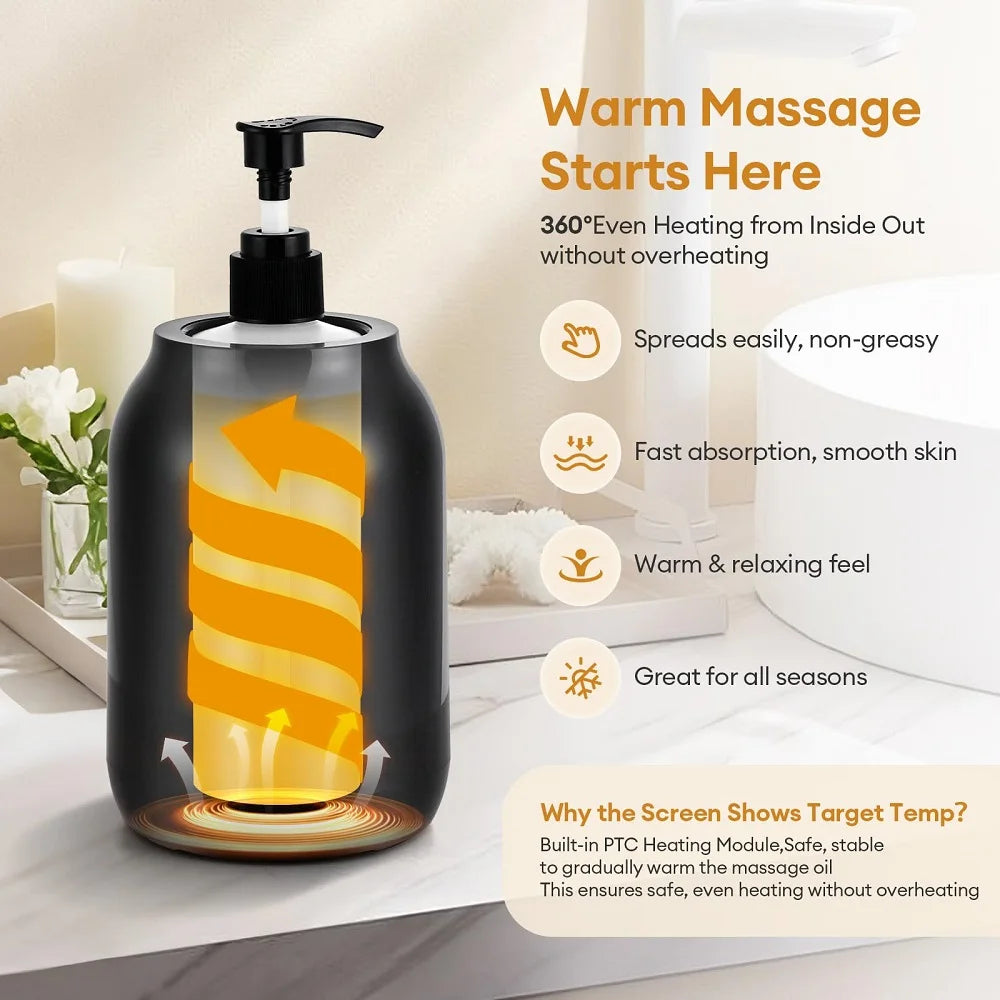 Massage Oil Heater Lotion Essential Cream Bottle Warmer LED Display Temperature Control Quick Heating Body Oils For Salon SPA