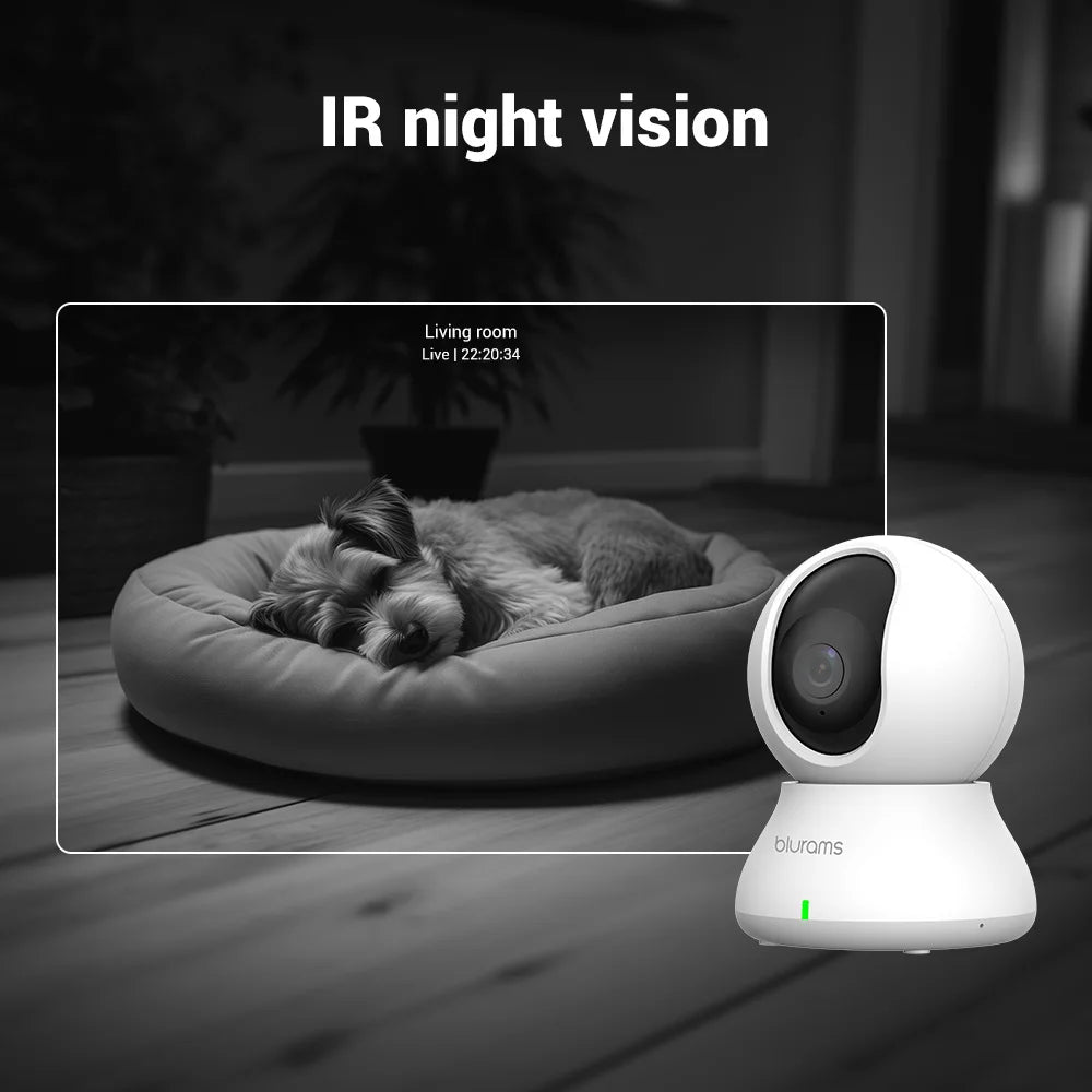 2.4＆5G WiFi Indoor Camera, 2K, 360° PTZ Pet Dog IP CCTV Camera with Phone App, 2-Way Talk, Night Vision, for Home Securi Main image