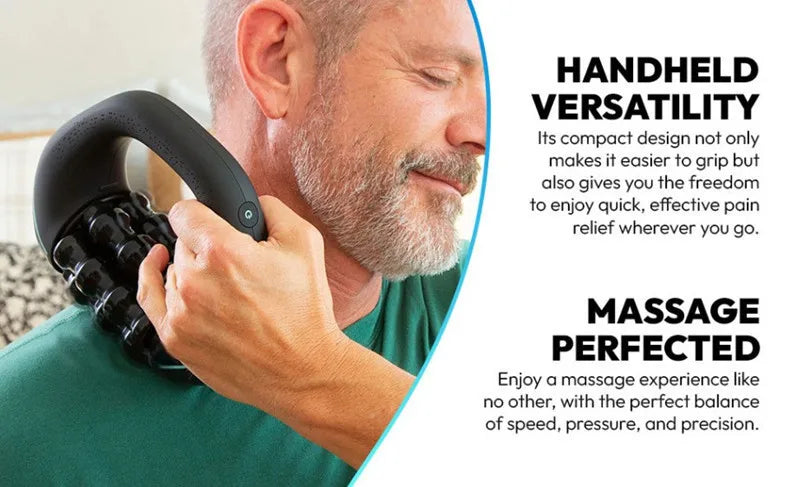 Mini Rolling Percussive Massager Whole Body Fatigue Relief Deep Tissue and Muscle Recovery Rechargeable Powerful 3-Speed Spin