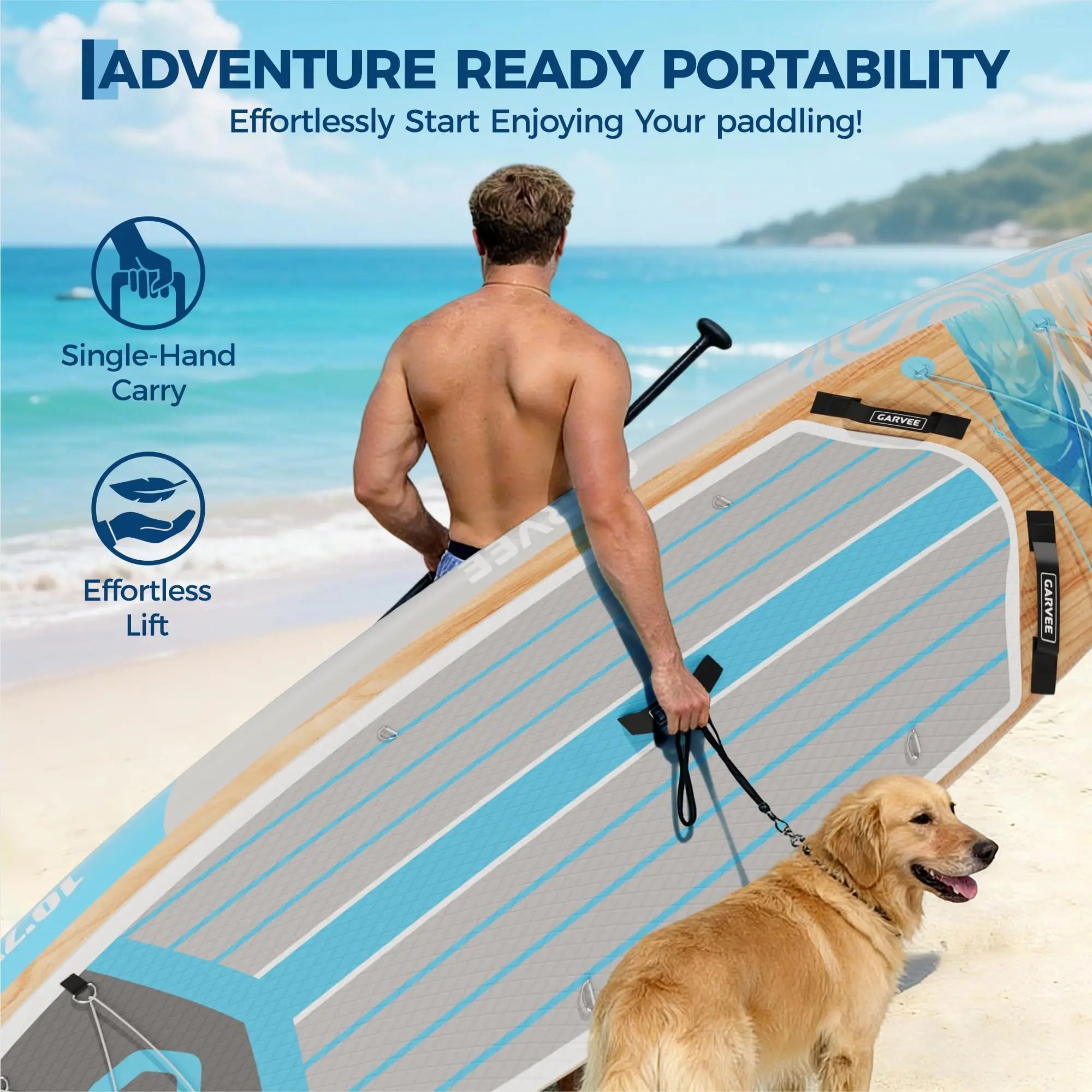 Inflatable Rise Up Paddle Board Stand-up Paddleboard Full Kits with Adjustable Paddle/Hand Pump for Outdoor Water Sports Surfing