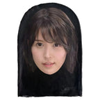 3D Realistic Japanese Female Star Face Mask Novelty Cosplay Headgear Breathable Balaclava for Live Stream Prank Party Halloween