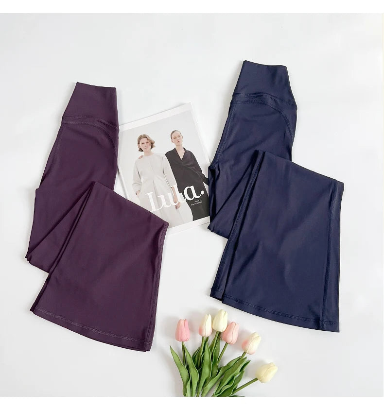 Women's High-Waisted Flared Yoga Pants Comfortable Pilates Running Leggings Stylish Gym Sport Trousers