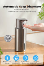 480ml Kitchen Soap Dispenser Automatic Sensor Hand Sanitizer Machine Intelligent Electric Body Wash Soap Dispenser 304 Stainl