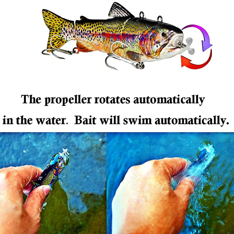 Automatic Swimbait Electric Robotic Fishing Lure 4-Segement Auto Multi Jointed Bait USB Rechargeable Wobbler Pesca Accessories