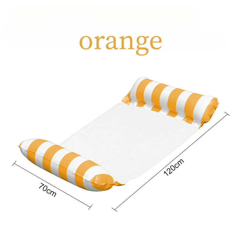Summer Swim Inflatable Floating Water Mattresses Hammock Stripe Lounge Chairs Pool Water Sports Toys Floating Mat Pool Toys Kids
