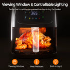 Patbrela Visible Air Fryer 7.0L 8-in-1 Max 200°C Electric Hot Fryer Oven Oilless Cooker with Touch Screen Nonstick Basket Family Size